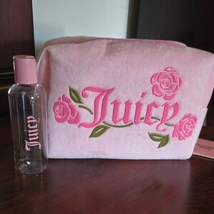 Juicy Couture Pink Floral Bag and Bottle Set